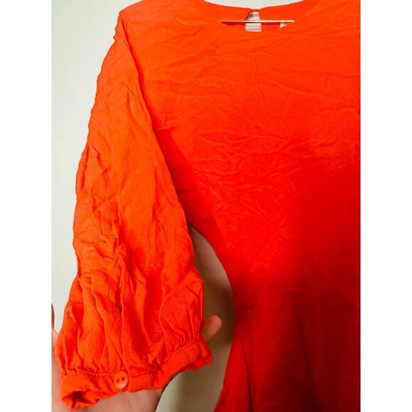 BA&SH Orange Crepe Hourglass Long Sleeves Mini Dress Size Small - Picture 8 of 11